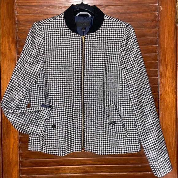 J. Crew Classic timeless style 100% wool, houndstooth fully lined w pockets. NWT - Picture 1 of 15